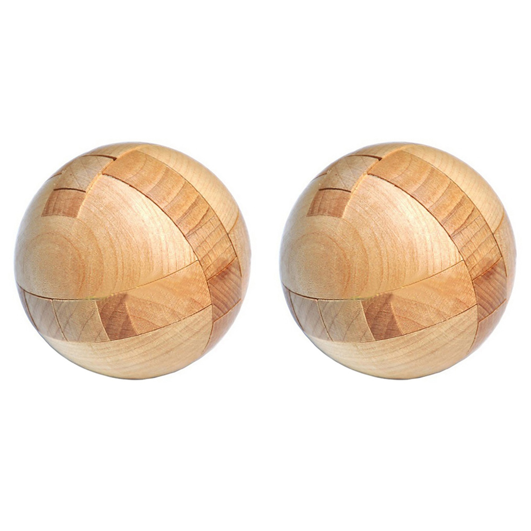 2X Wooden Puzzle Ball Brain Teasers Toy Intelligence Game Sphere Puzzles for Adults/Kids