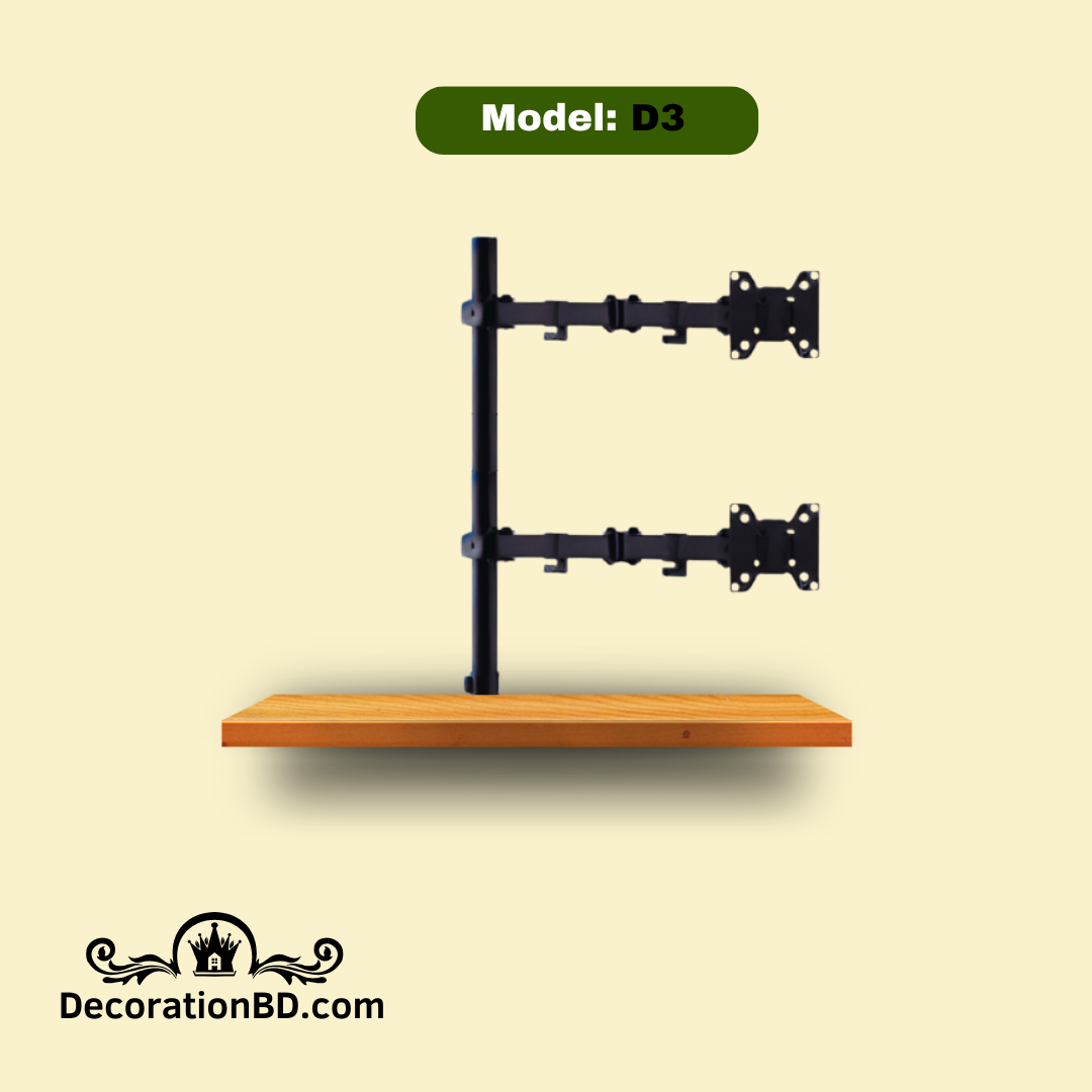 Dual monitor Stand (Vertical ) desk mount for 10"-27" monitor.Load Capacity upto 14Kg per monitor -(100% Local-made). 