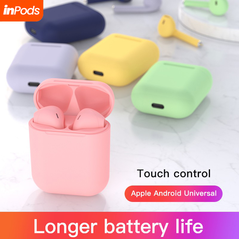 i7s Dual Mini Wireless Bluetooth 4.1 Earphones with Power Case, White, Sports Touch Control, Mic, 4-Hour Music Time. 