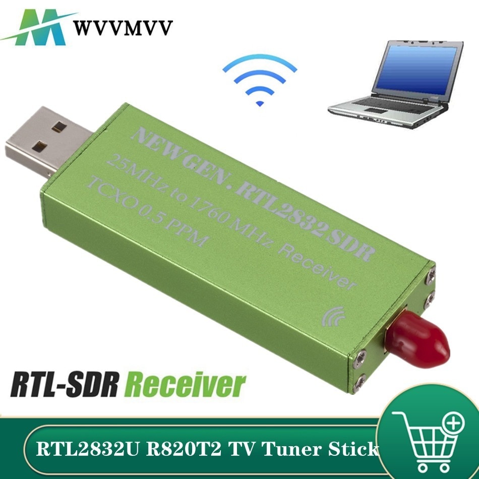 USB2.0 RTL SDR 0.5 PPM TCXO RTL2832U R820T TV Tuner Stick AM FM NFM DSB LSB SW Software Defined Radio SDR TV Scanner Receiver. 