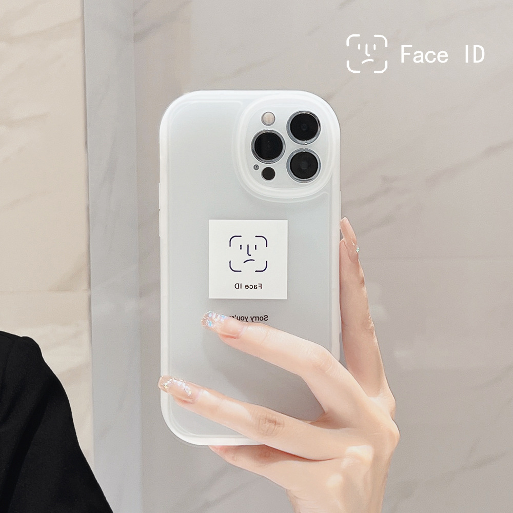 Matte Simple Face Recognition 15 for 13 Apple 14 Promax Phone Cases iPhone 12 Silicone 11 Soft XR