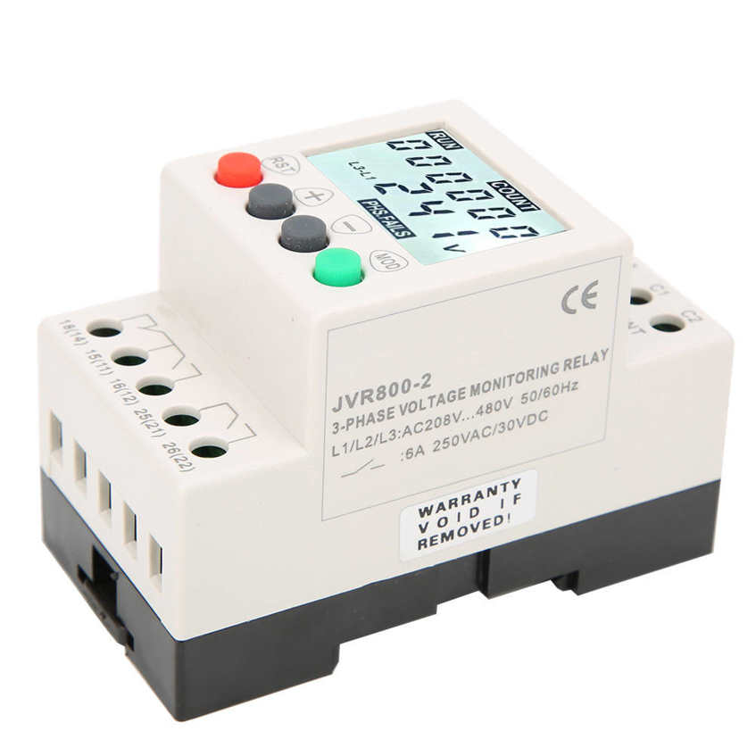 JVR800-2 Under Over Voltage Protector 3 Phase Monito g Sequence Protection Relay. 