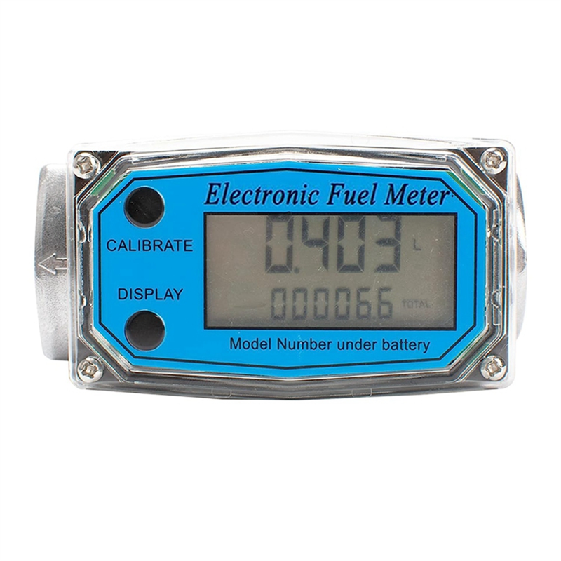 1.5 Inch Digital Turbine Flow Meter LCD Display Fuel Water Flow Meter, Flowmeter for Diesel Kerosene Gasoline Water. 
