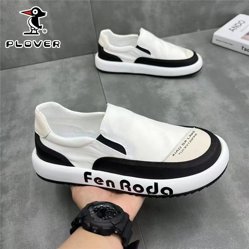 Woodpecker Ice Silk Shoes Men's Summer Breathable Thin Canvas Casual Board Shoes Slip-on Men's Soft Sole Shoes Men's Super Soft. 