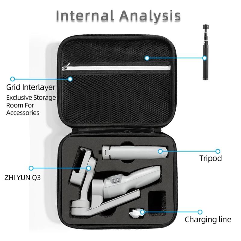 Portable Storage Suitcase Hand Bag Travel Carry For Case Protector Smooth Zipper For Zhiyun Smooth Q3 Gimbal Stabilizer. 