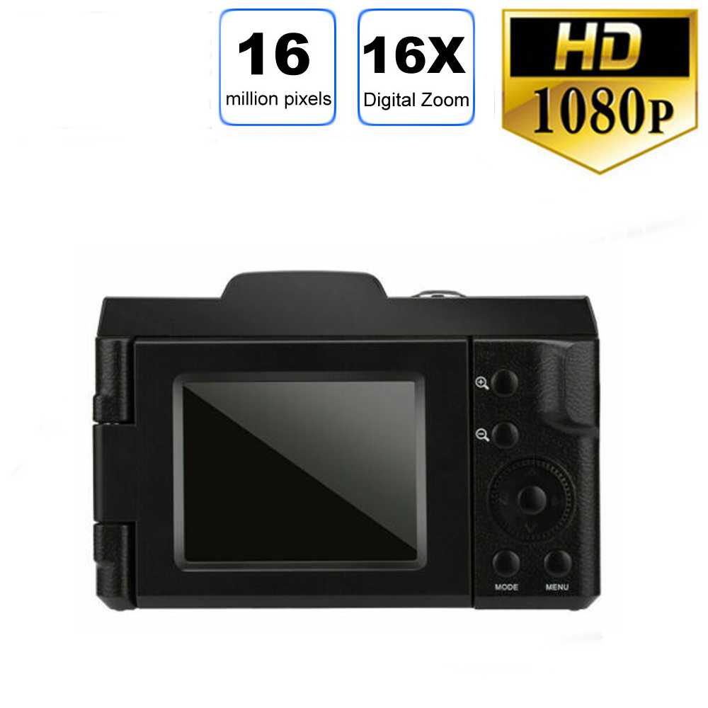 Digital Full HD 16x Digital Camera Professional Video Camcorder Vlogging Camera with Retractable Flashlight for YouTube- Black. 