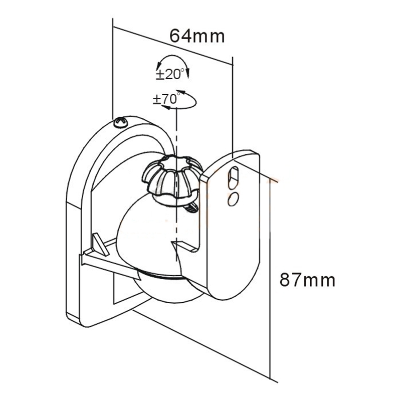 Universal Rotatable Speaker Wall Mount Stand Bracket 1 Pair. 