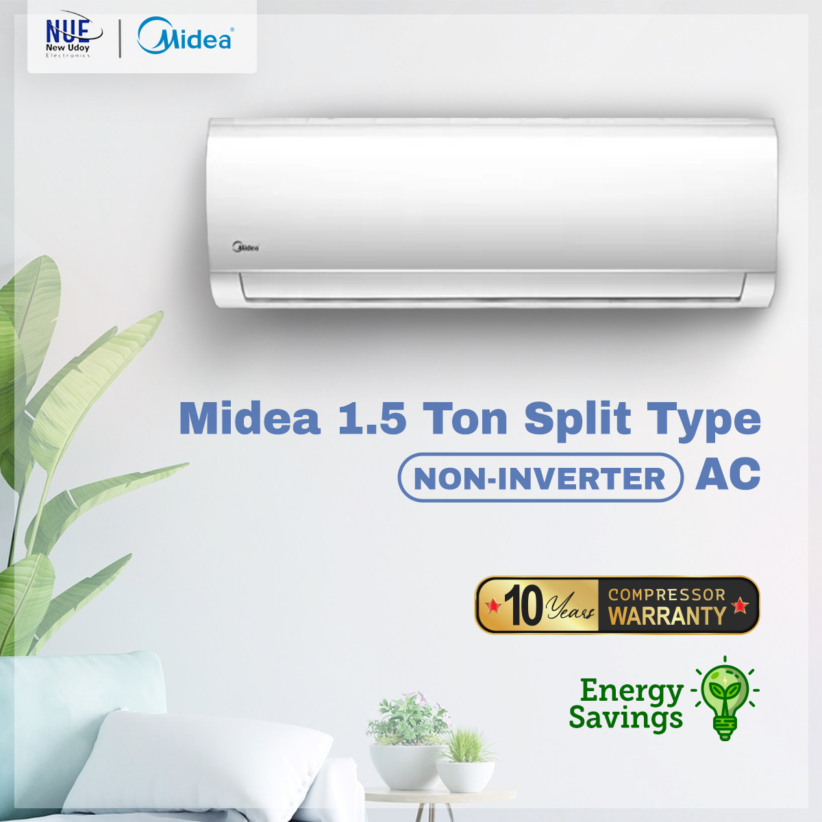 Midea MSA18CRN /MSG18CRN Non Inveter Split Type Air Conditoner - 1.5 Ton