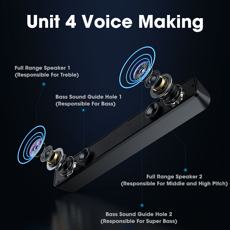 Home Theater Sound System Bluetooth Speaker 4D Surround Soundbar Computer Speaker For TV Soundbar Box Subwoofer Stereo Music Box. 