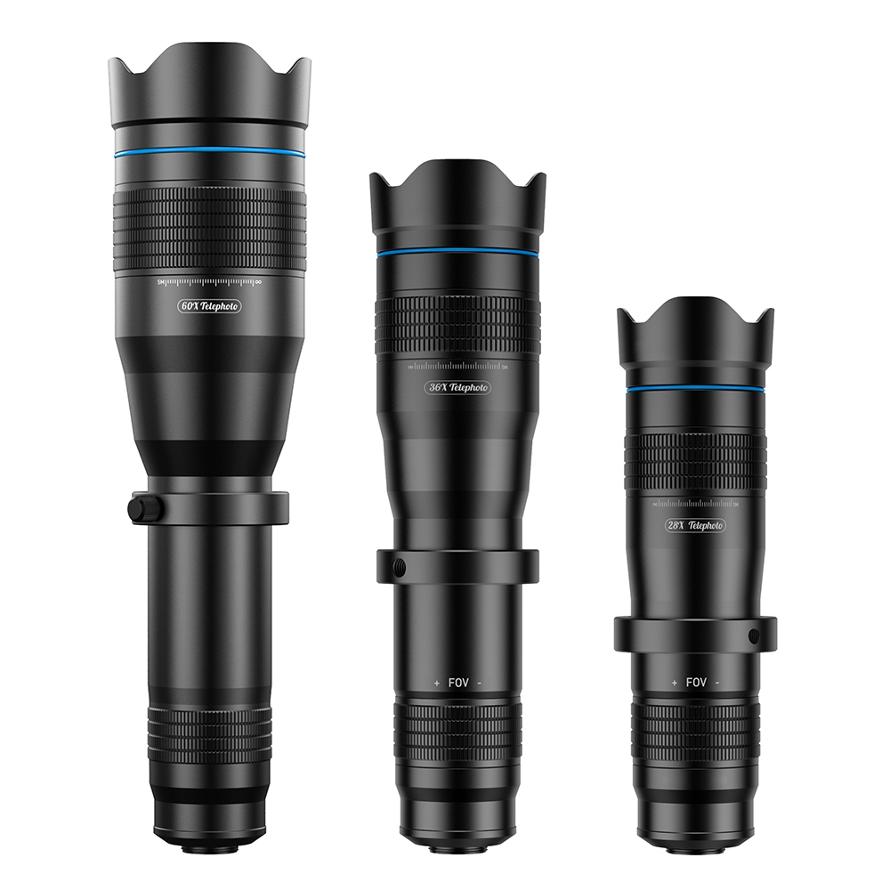 APEXEL 28X 36X 60X Telescope Zoom Phone Camera Lens Telephoto Lens + Extendable Tripod For iPhone Smartphone Hunting Capming. 
