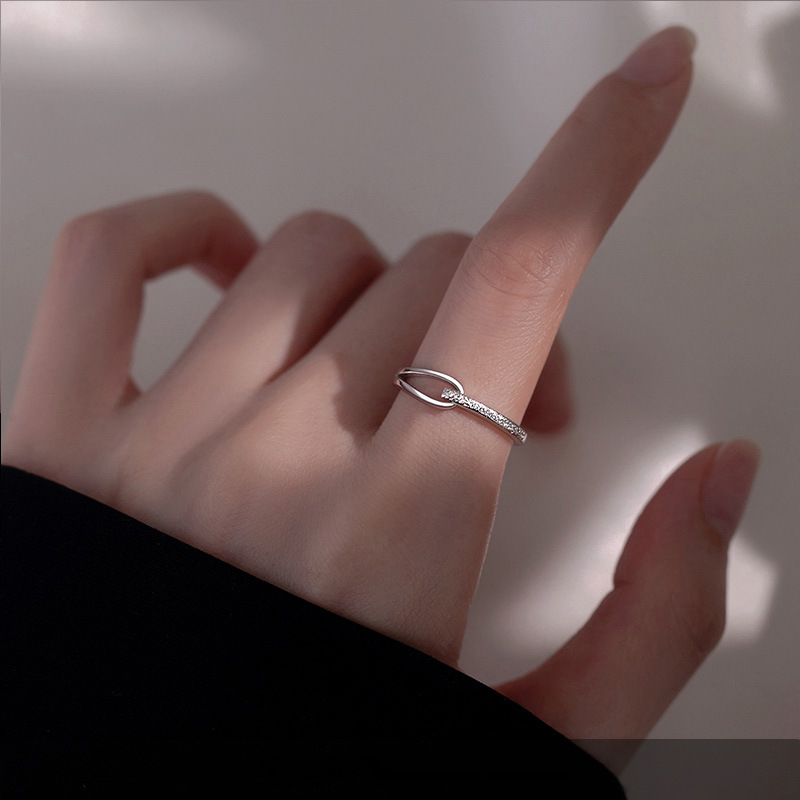 Plain ring self-discipline ring women's tail ring index finger ring ring summer niche design fashion and exquisite open ring
