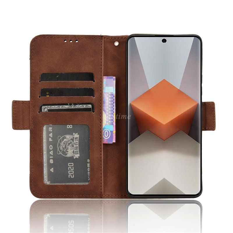 Vantime for Xiaomi Redmi Note 13 Pro+ Plus 5G PU Leather+Soft TPU Wallet Case Multi Cards Clip Flip Cover. 