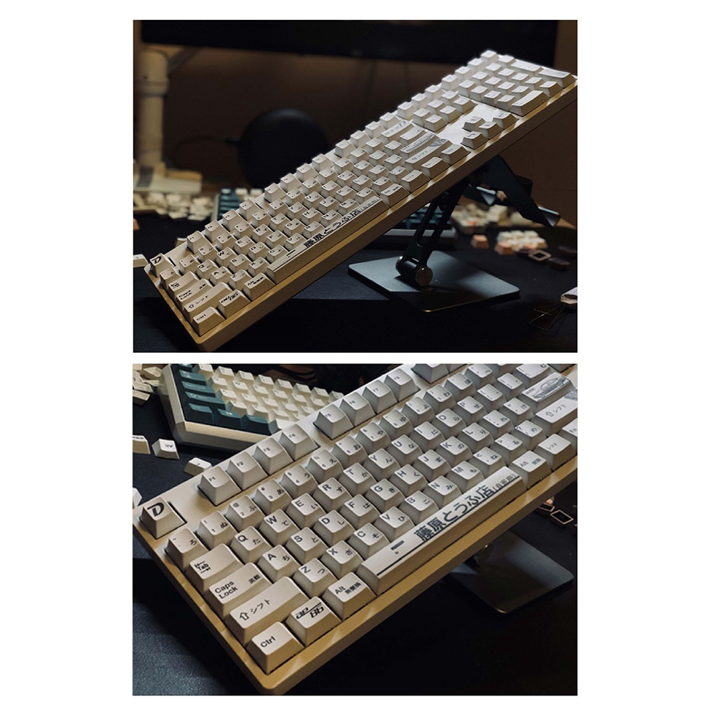 124 Keys Japanese PBT White AE86 Initial D Cherry Keycaps for Cherry MX Keyboard 61 68 84 87 96 98 104. 
