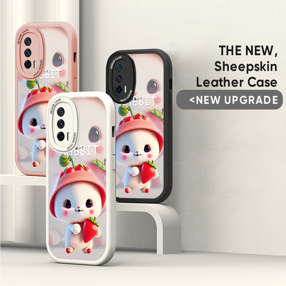 UCUC for Redmi Note 7 Note 7 Pro Back Cover Red Hat Strawberry Bunny Leather Phone Case Ultra Thin Soft Drop Protection Case. 
