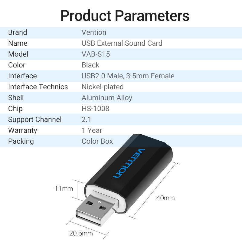 Vention USB Sound Card External USB Audio Interface Soundcard Adapter 3.5mm For PC PS4 Headset Sound Card USB usb audio adapter. 
