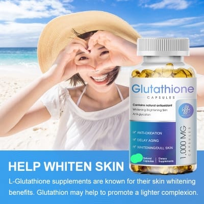 Glutathione Capsules (bitami) Powerful Whitening 1000mg to Reduce Dull Skin L-Glutathione Supplement  with Collagen Whitening Antioxidant Anti-Aging Boosting Immunity Capsules. 