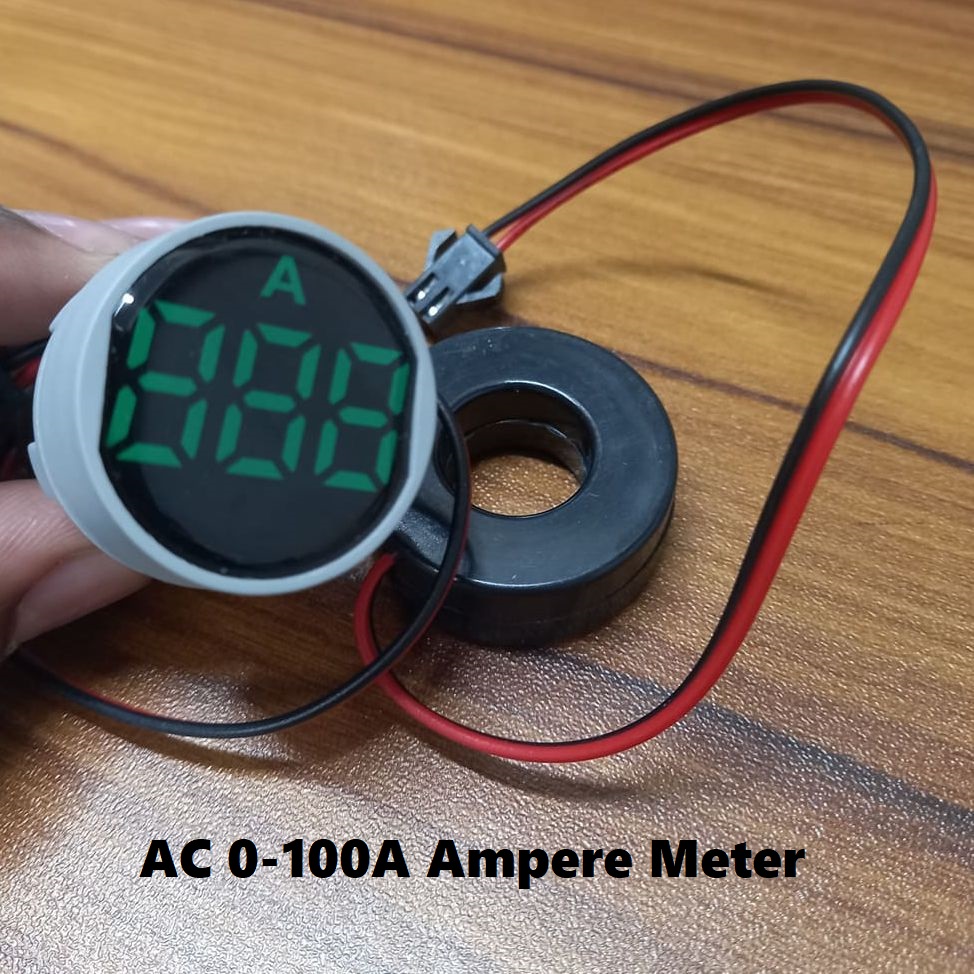 CT With AMP Meter 22mm 100A Digital Ampere Meter 22mm Round Amp Meter AC 01-100A LED Digital Display Amp Meter With Current Transformer Tools Sets. 