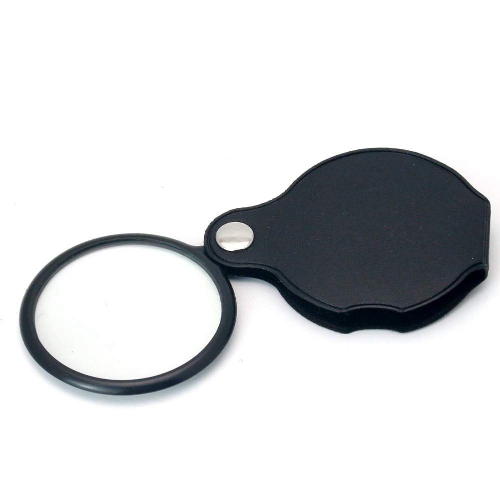 Folding Fold Away Pocket Magnifying Glass Magnifier Lens 3X Magnification Folding Leather Case Magnifying Glass. 