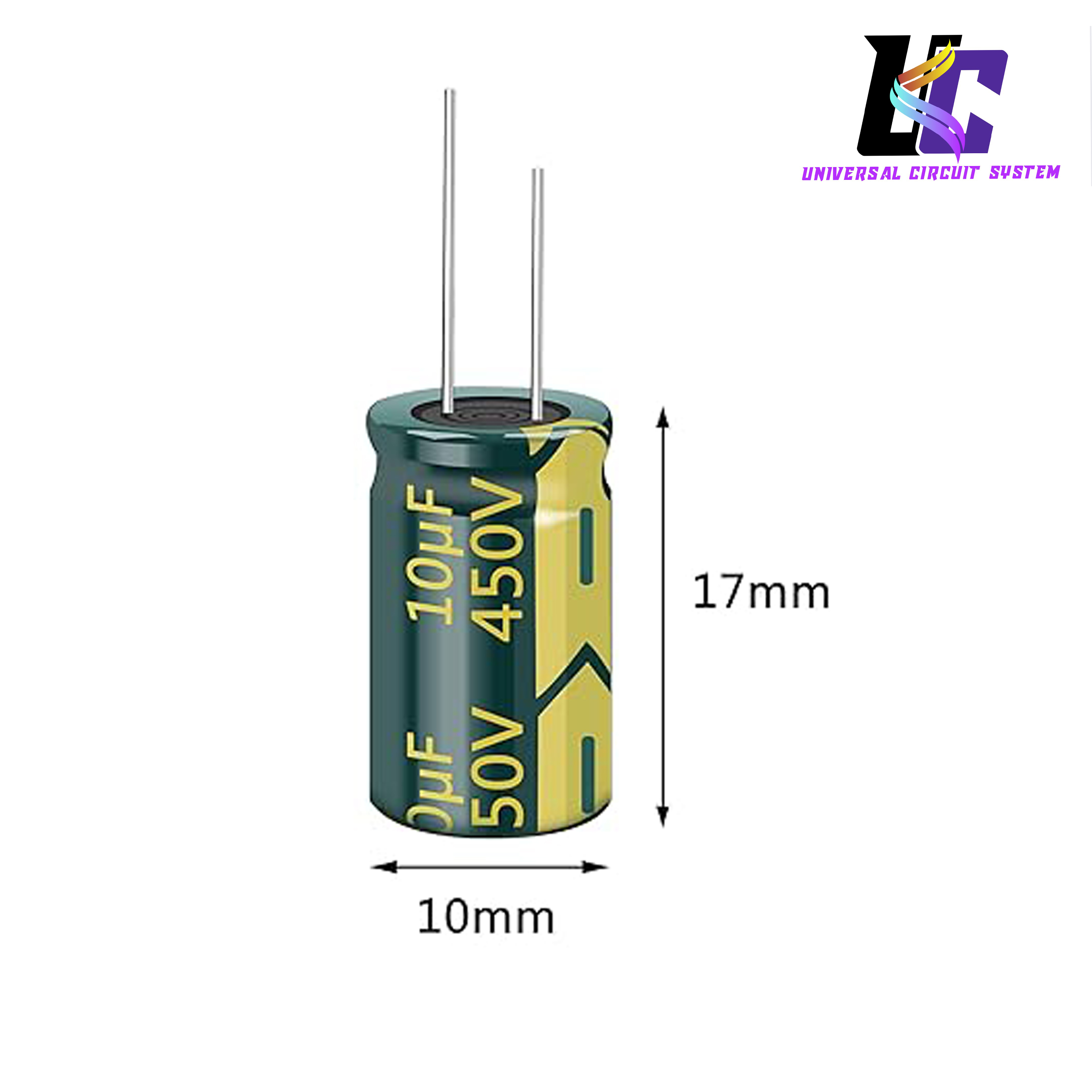 2 psc 450V 10UF Capacitor 10X17MM(0.39x0.67in) High Frequency Aluminum Electrolytic Capacitors for TV, LCD Monitor, Game. 