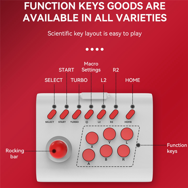 Wireless Arcade Game Console Bluetooth Joystick Controller for Nintendo Switch PS4 PS3 Pandora Box PC Mobile Phone Durable E. 