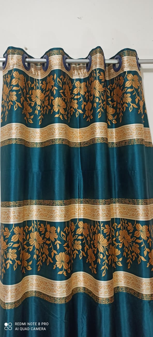 Synthetic Curtain Door & Window Porda 4 kuchi 1 pic & 8 pis ai lite -Colour-Blue. 