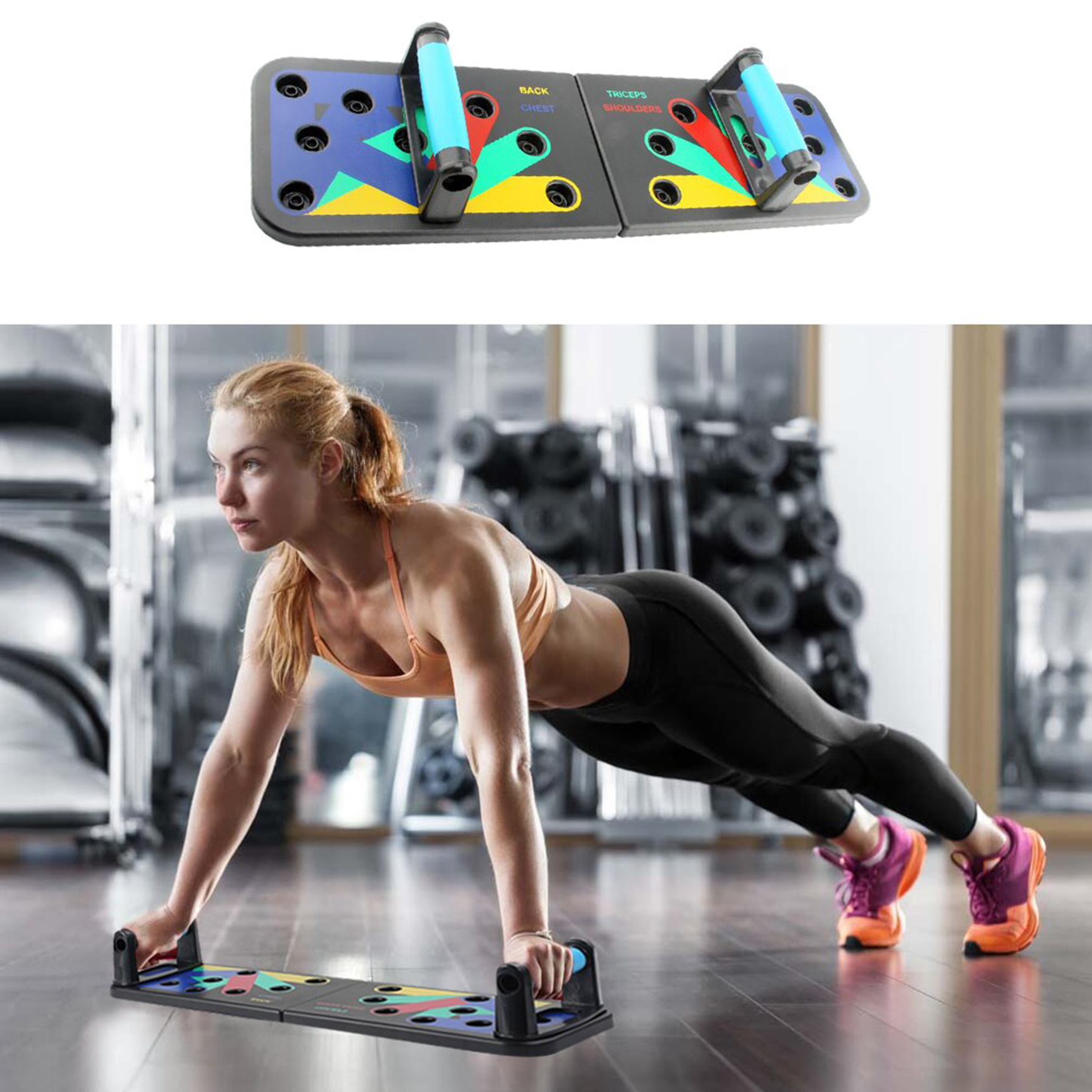 Foldable Multi Position Pushup Board 9 in 1 Body Building Push Up Stands Adjustable - Citizen Sports. 