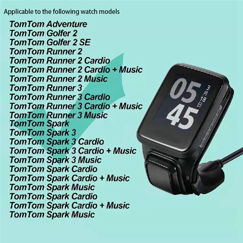 For TomTom Spark Series Runner23 Charging Cable Universal Adventurer Multifunction. 