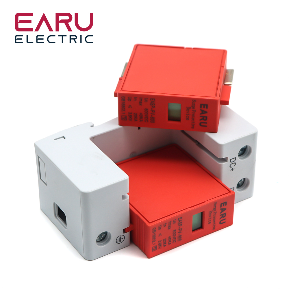 SPD 2P 3P DC 500V 800V 1000V 20KA~40KA 30KA~60KA House Lightning Surge Protector Protective Low-voltage Arrester Device PV Solar. 