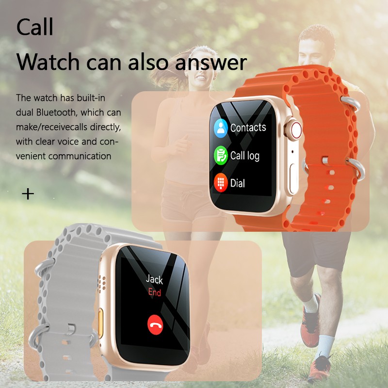 U8 Ultra Smart Watch Men Women 1.44" Bluetooth Call Smartwatch Sleeping Heart Rate Monitoring Custom Dial Sport Modes. 