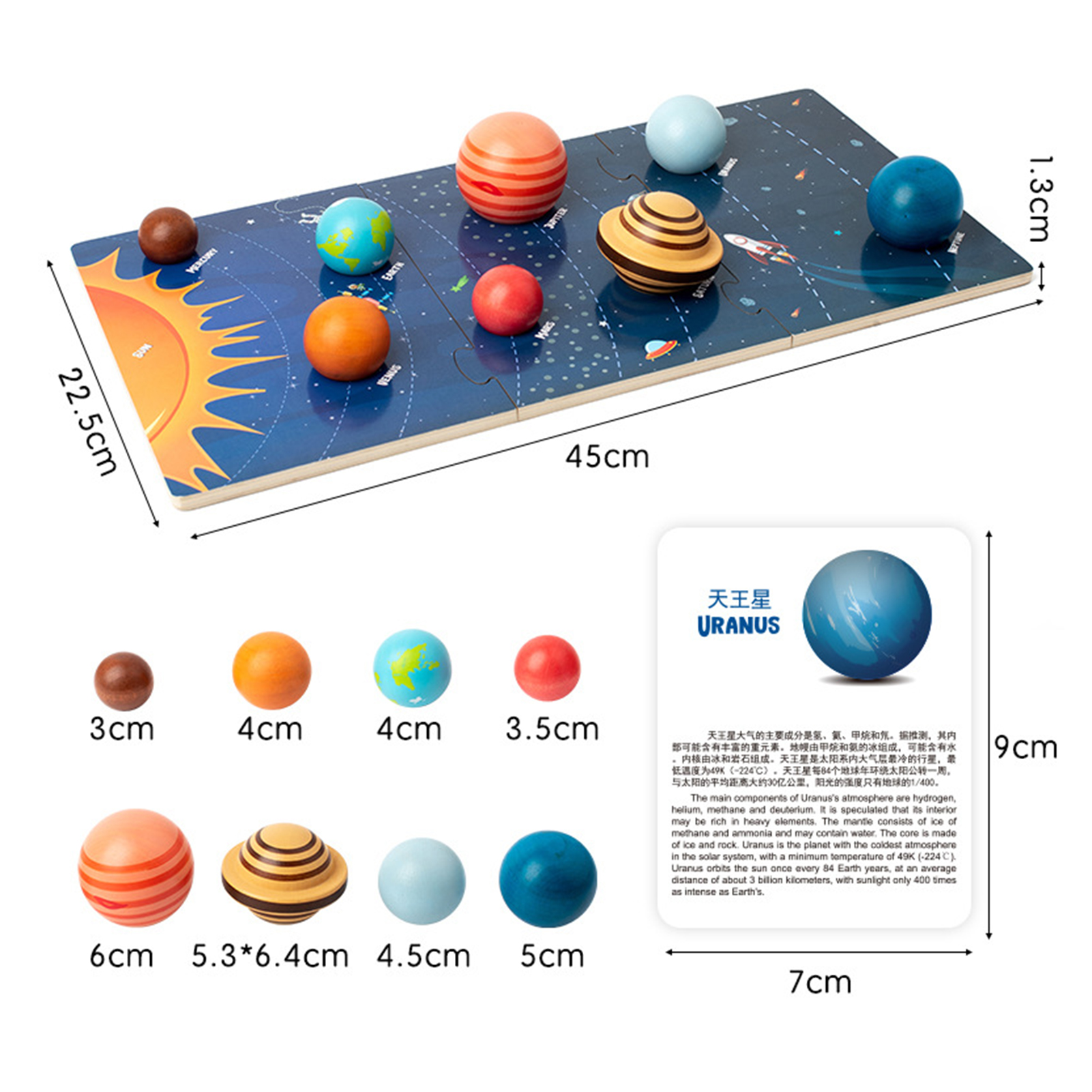 Solar System Planet Matching Game Explore the Universe Kids Solar System Toy Educational Stem Puzzle Game for Boys Girls 8 3d Sun Planets Astronomical Science Learning Perfect Gift Wooden Solar System
