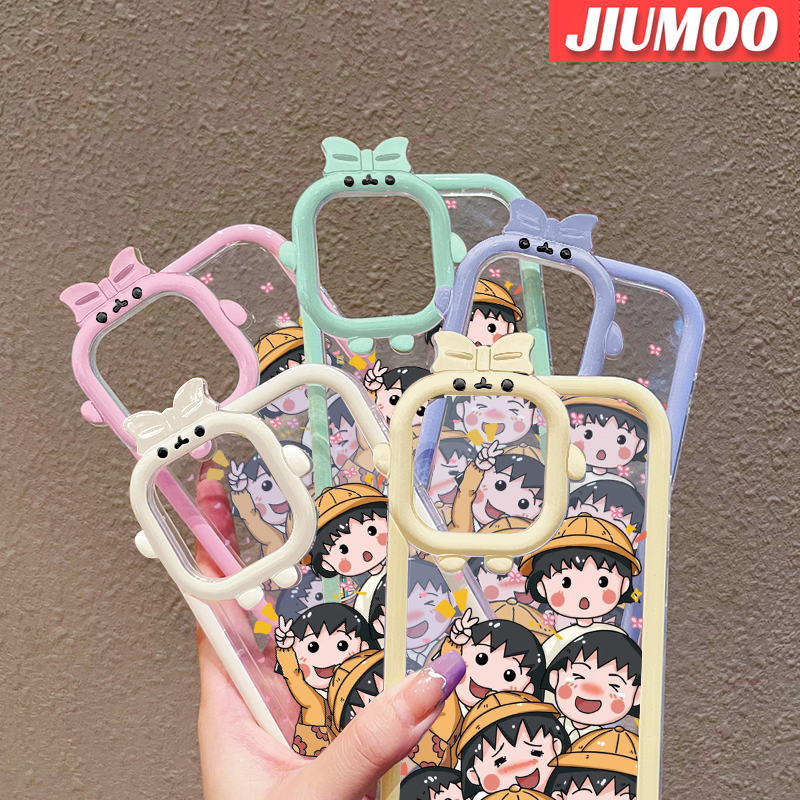 JIUMOO For Samsung A53 5G Case Cartoon Chibi Maruko-chan Little Monster Camera Lens Soft Clear Shockproof Phone Cases Silicone Protective Case Transparent Back Cover. 