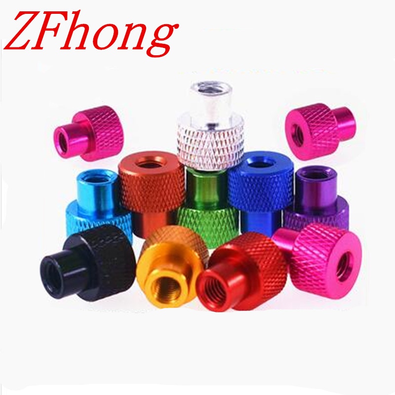 5pcs/lot M3 M4 m5 m6 m8 colourful aluminum  Frame Hand Tighten Flange Nut step knurled thumb nut. 
