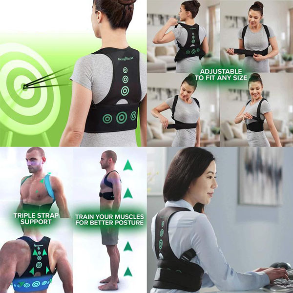 Hempvana Arrow Posture - Fully Adjustable Posture Support & Posture Corrector for Upper Body - Helps Correct Slouching, Text Neck and Hunching Over. 