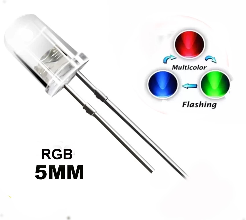 RGB 5 mm Auto Flashing Emitting Diode Led Light 20 Ps. 