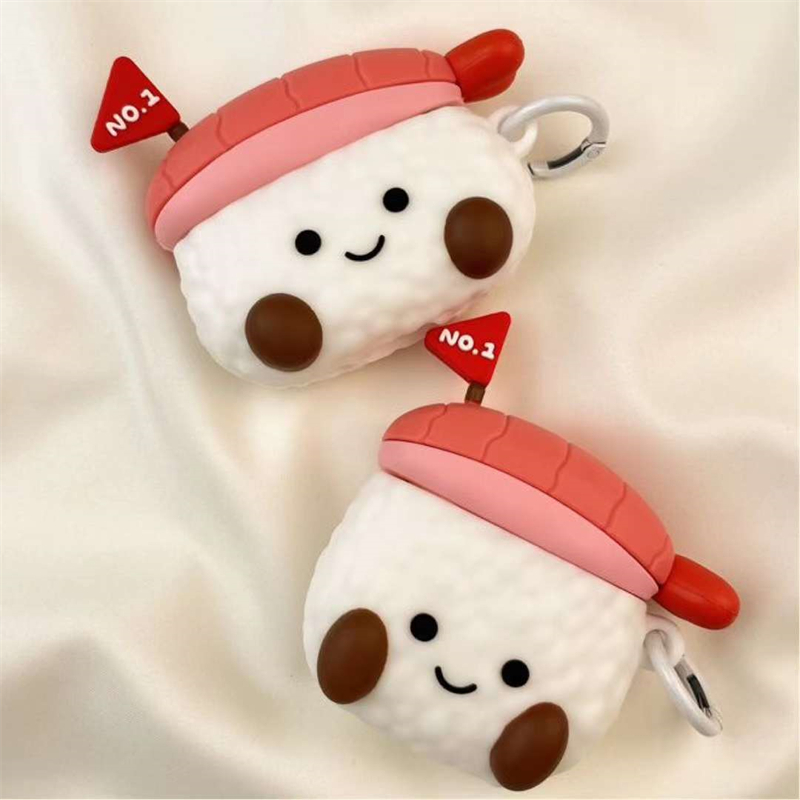 Cartoon cute 3D sushi puppy personalized case for airpods 1 2 airpod 3 Pro AirPods Pro2 girly soft cover. 
