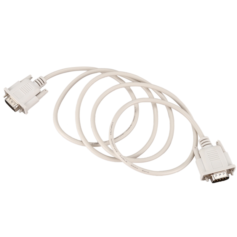 1.4M RS232 DB9 9 Pin Male to VGA Video 15 Pin Male Adapter Cable Light Gray. 