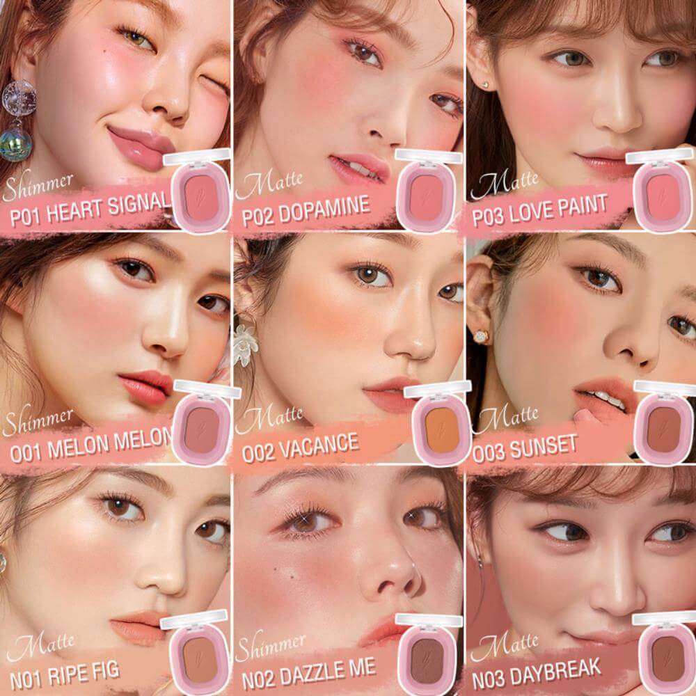 PinkFlash OhMyHoney Naturally Pigmented Blusher Highlight Contour Face Makeup Soft Powder Blush. 