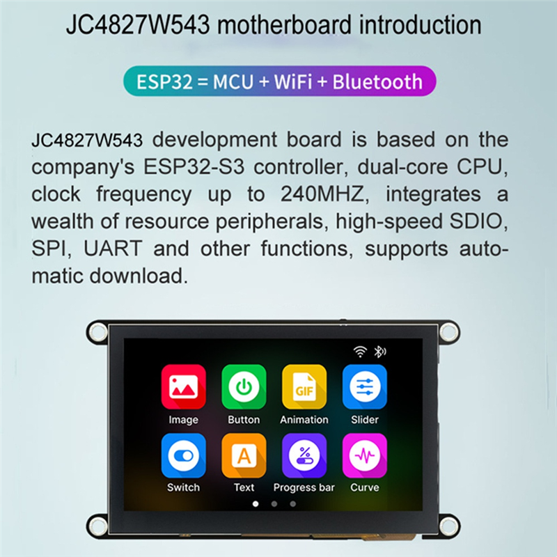 ESP32-S3 LCD Display IPS Capacitive Touch for LVGL 4.3 Inch. 