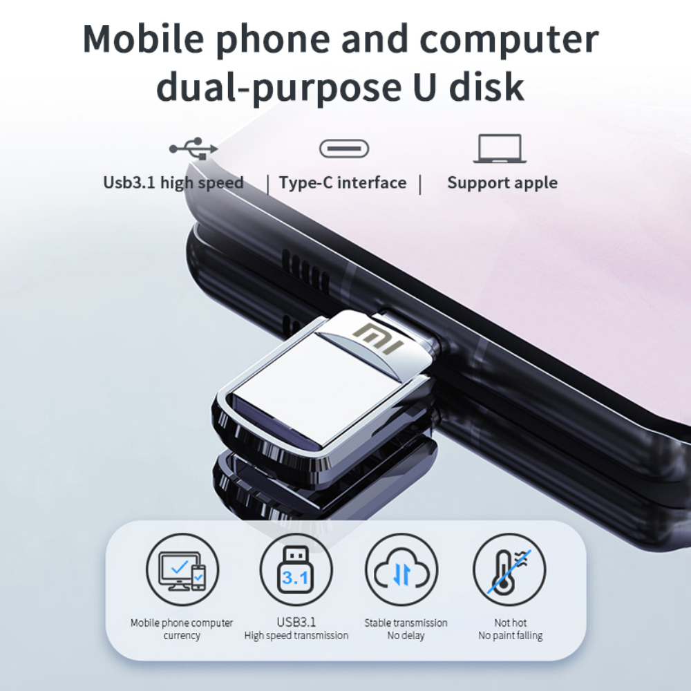 Xiaomi 2tb USB Flash Drive 3.2 Type C PenDrive Memory Stick 64G 128GB Pen Drive 256g Flash Disk for PC Smartphone Storage U Disk. 