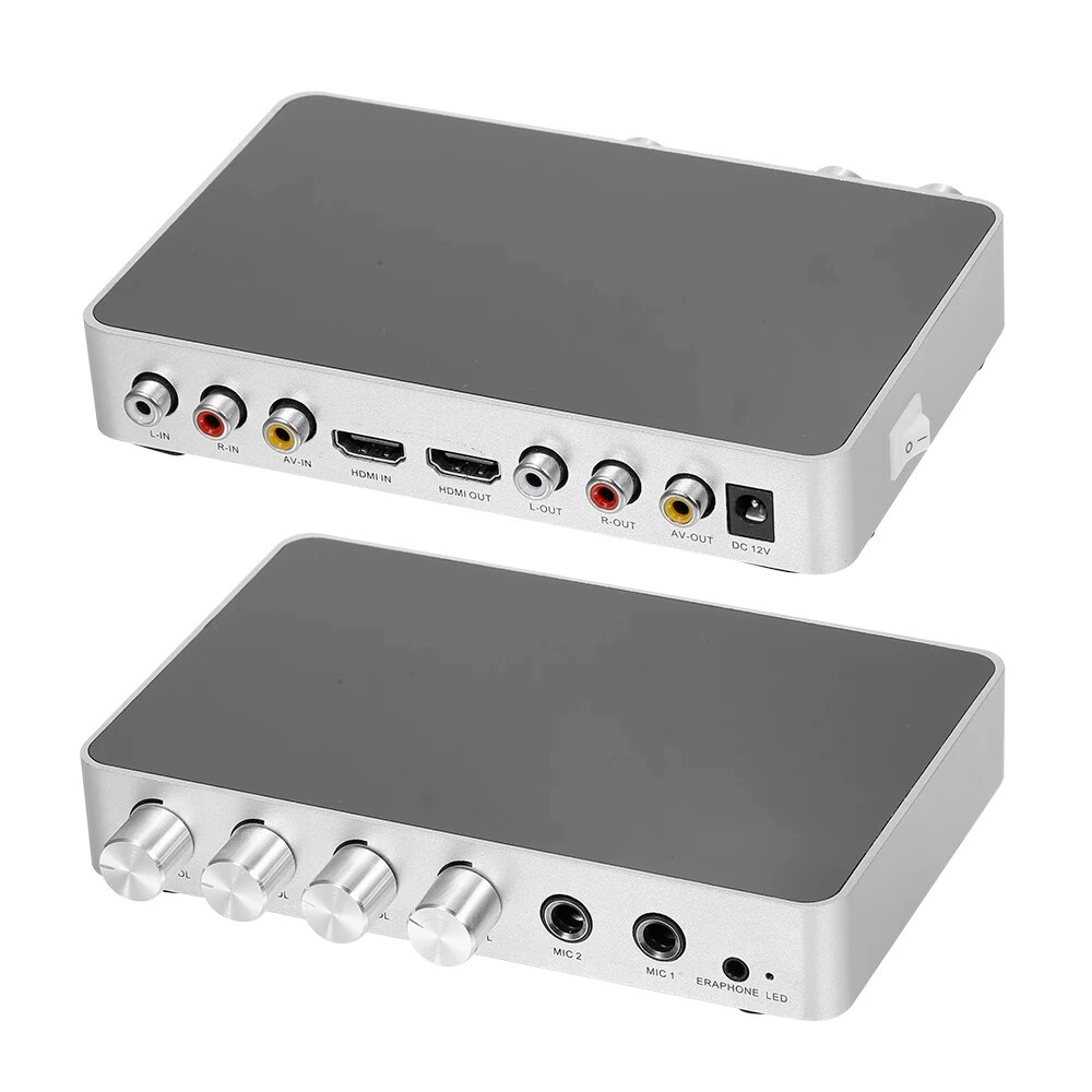 Karaoke Machine Karaoke Sound Mixer Portable Digital Stereo Audio Echo System 4K/2K HDMI Karaoke Amplifier with Dual Microphone. 