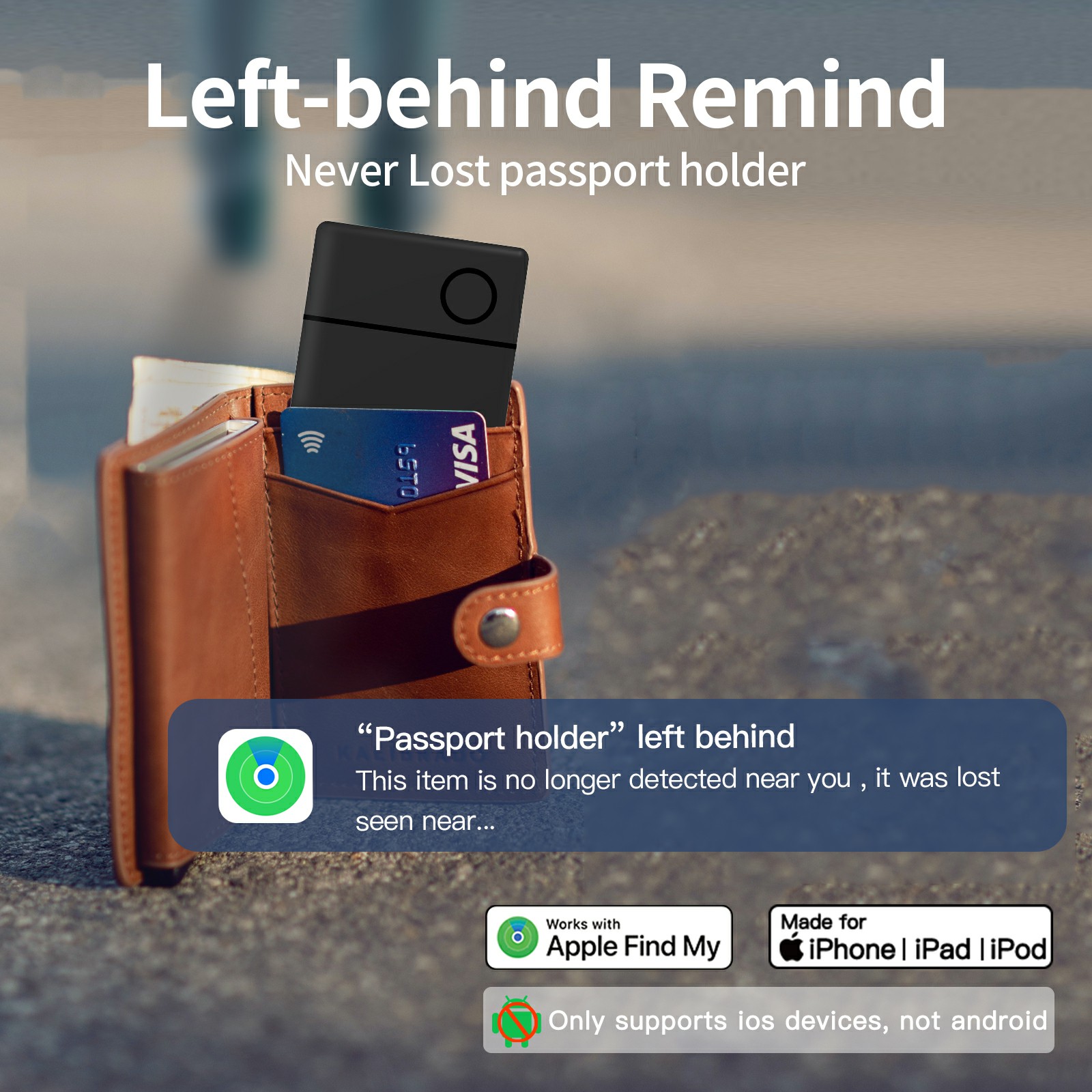 Wireless Charing iCard Bluetooth Global Position Tracker Based on Apple Find My Smart Card Locator Wallet Tag Finder Siri Voice. 