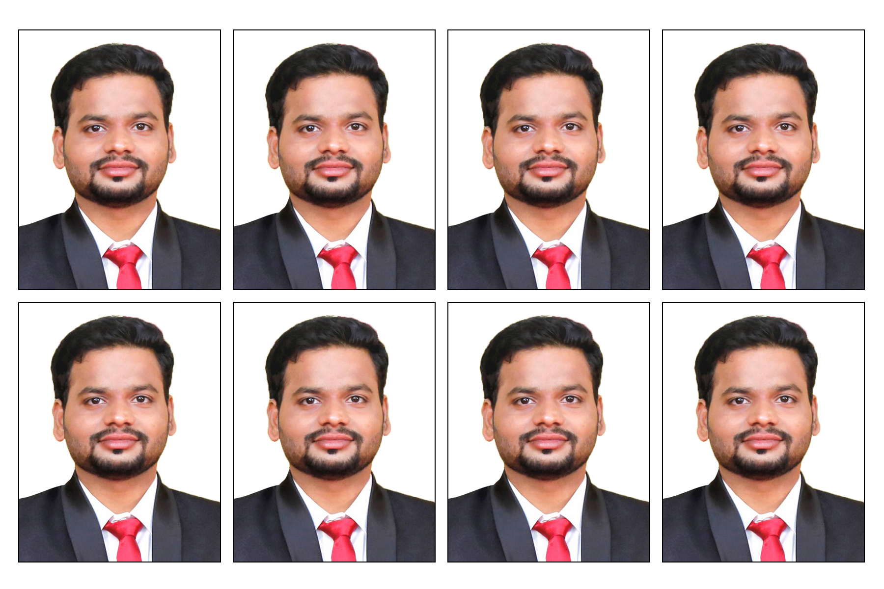 30 pcs passport size photo Print, Customized photo. 