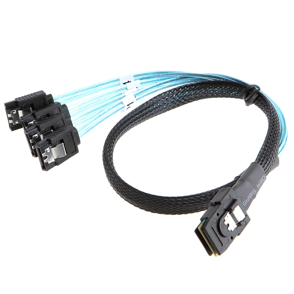 Mini SAS Cable SFF-8087 to SATA Mini SAS Breakout Cable SFF8087 to SATA Mini-SAS to 4X SATA SAS to SATA Breakout Cable. 