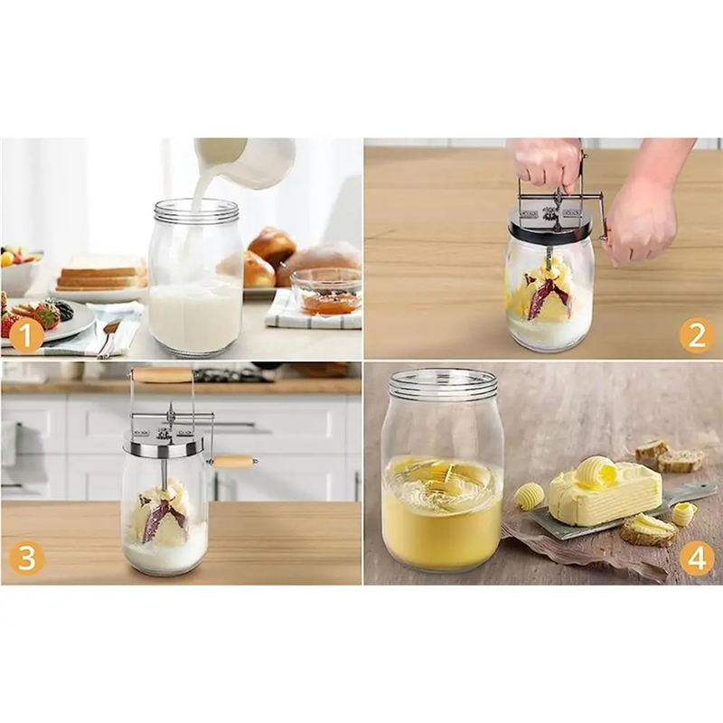 Hand Crank Butter Churner Manual Butter Maker Cream Mixer. 
