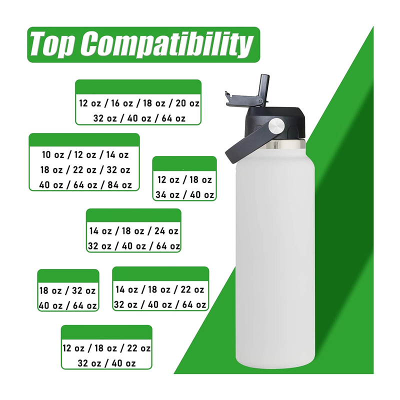 Flexible Handle Replacement Lid Straws Fit for Hydro Flask Wide Mouth Top Cap 32 40 Oz. 