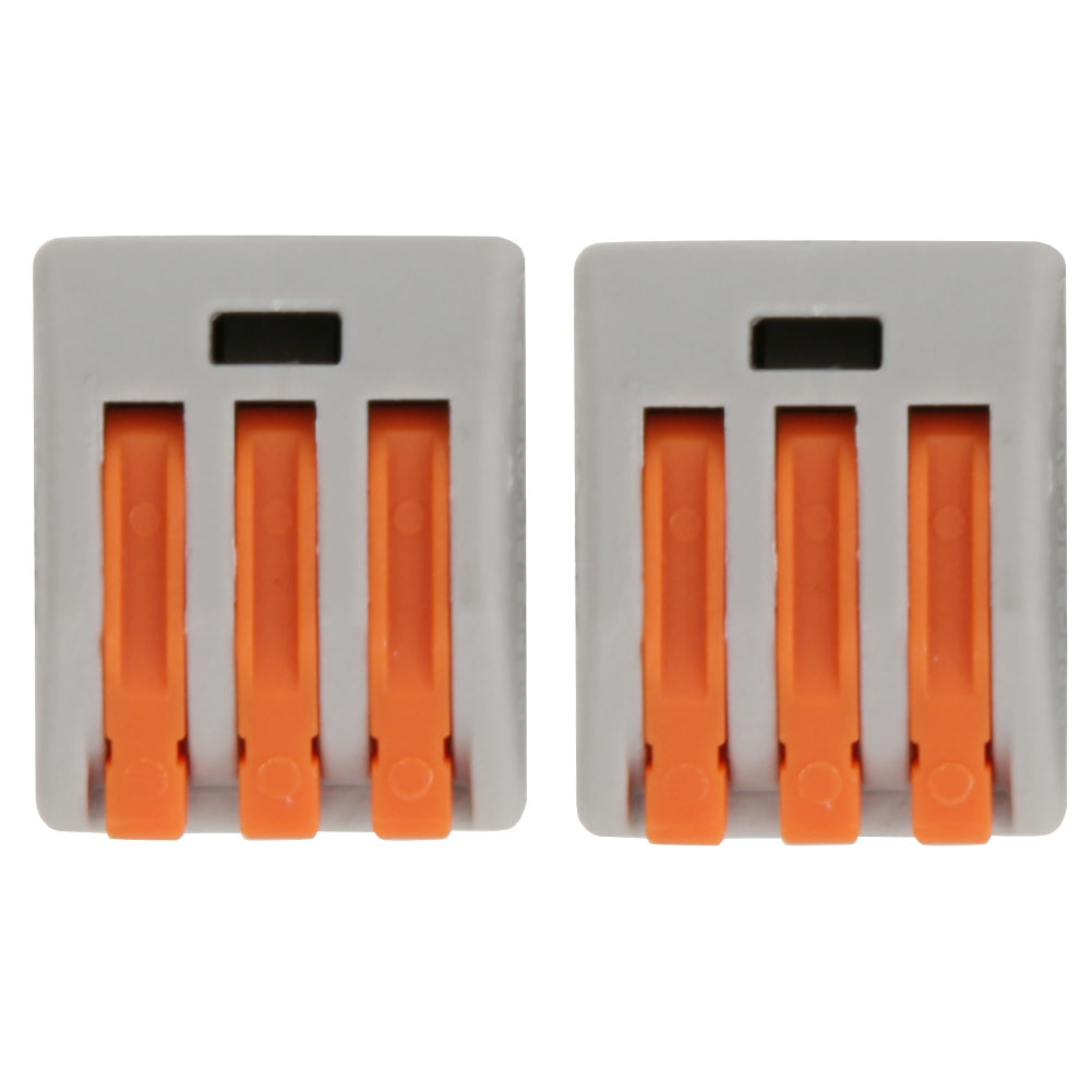 15 Pcs PCT-213 Connector Spring Terminal Block 3 Way Cable. 