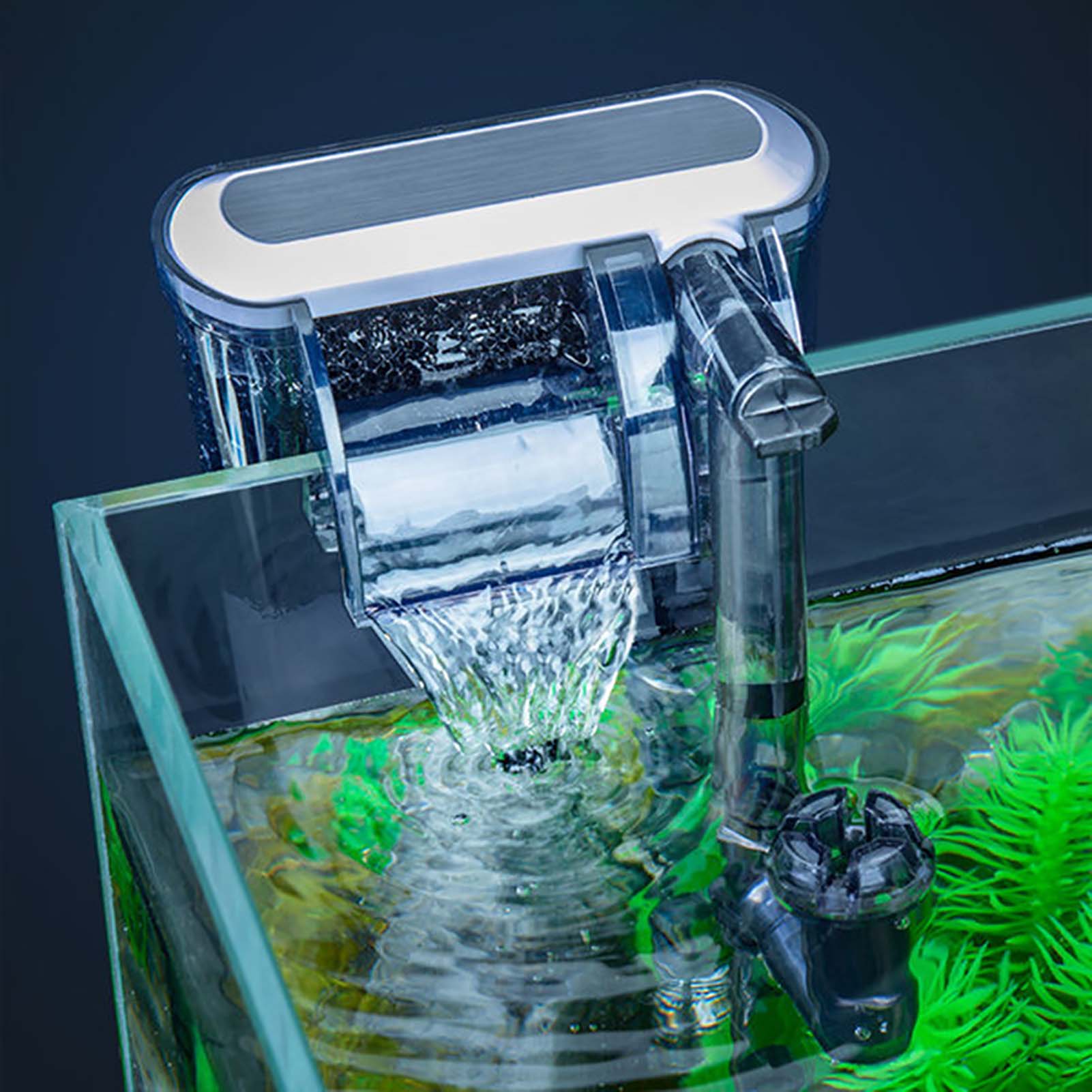 【Toy life hall】External Fish Tank Aquarium Filter Waterfall Hanging Filter Low Noise Filtration Aeration Adjustable Rate Surface Skimmer. 