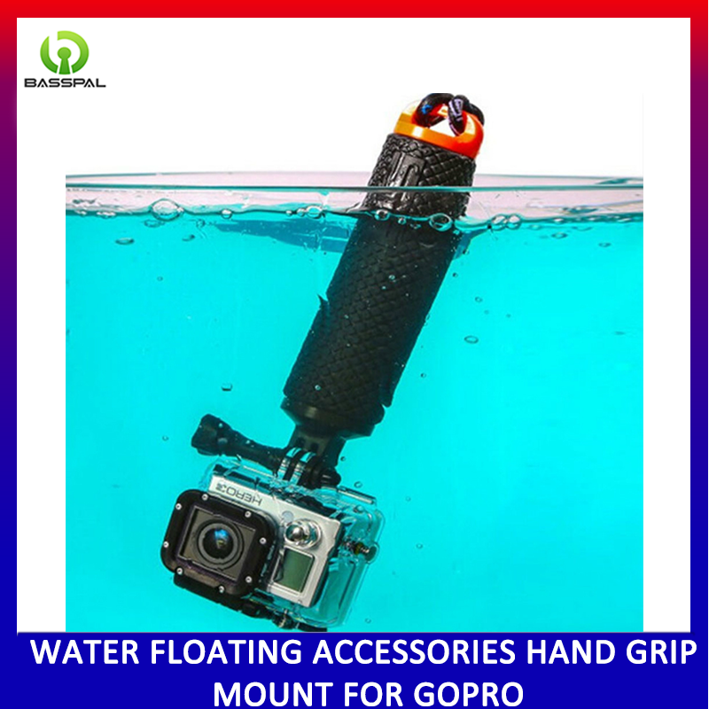 BassPal Water Floating Hand Grip Handle Mount Float accessories for Go Pro Gopro Hero 8 7 6 5 4 Xiaomi Yi 4K SJ4000 SJ5000 Action Camera in Summer swimming stick diving. 