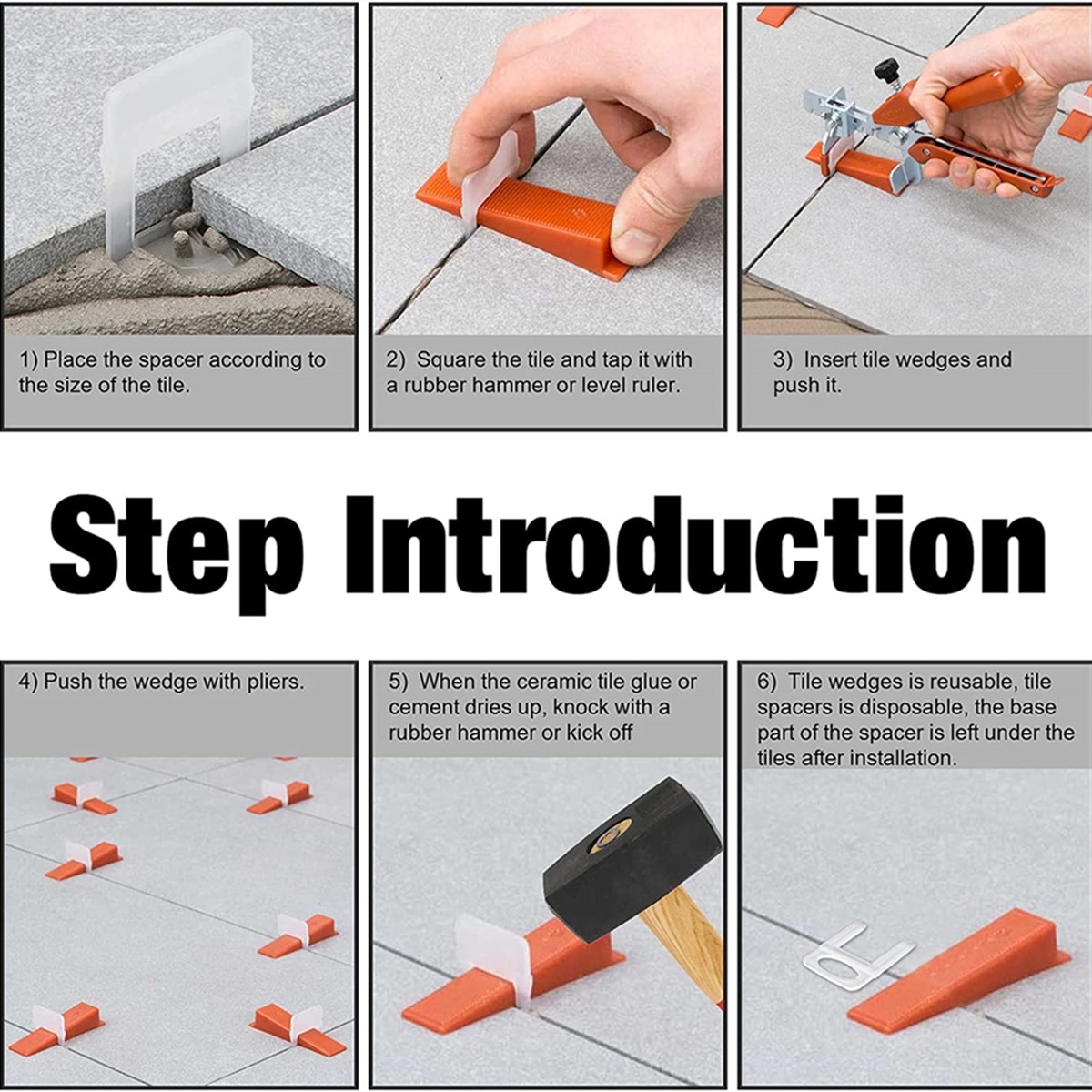 Tile Leveling System Clips 200-1000Pcs Tiles Leveler Spacers 1/1.5/2/2.5/3MM for Ceramic Tile Laying Leveling Construction Tools. 