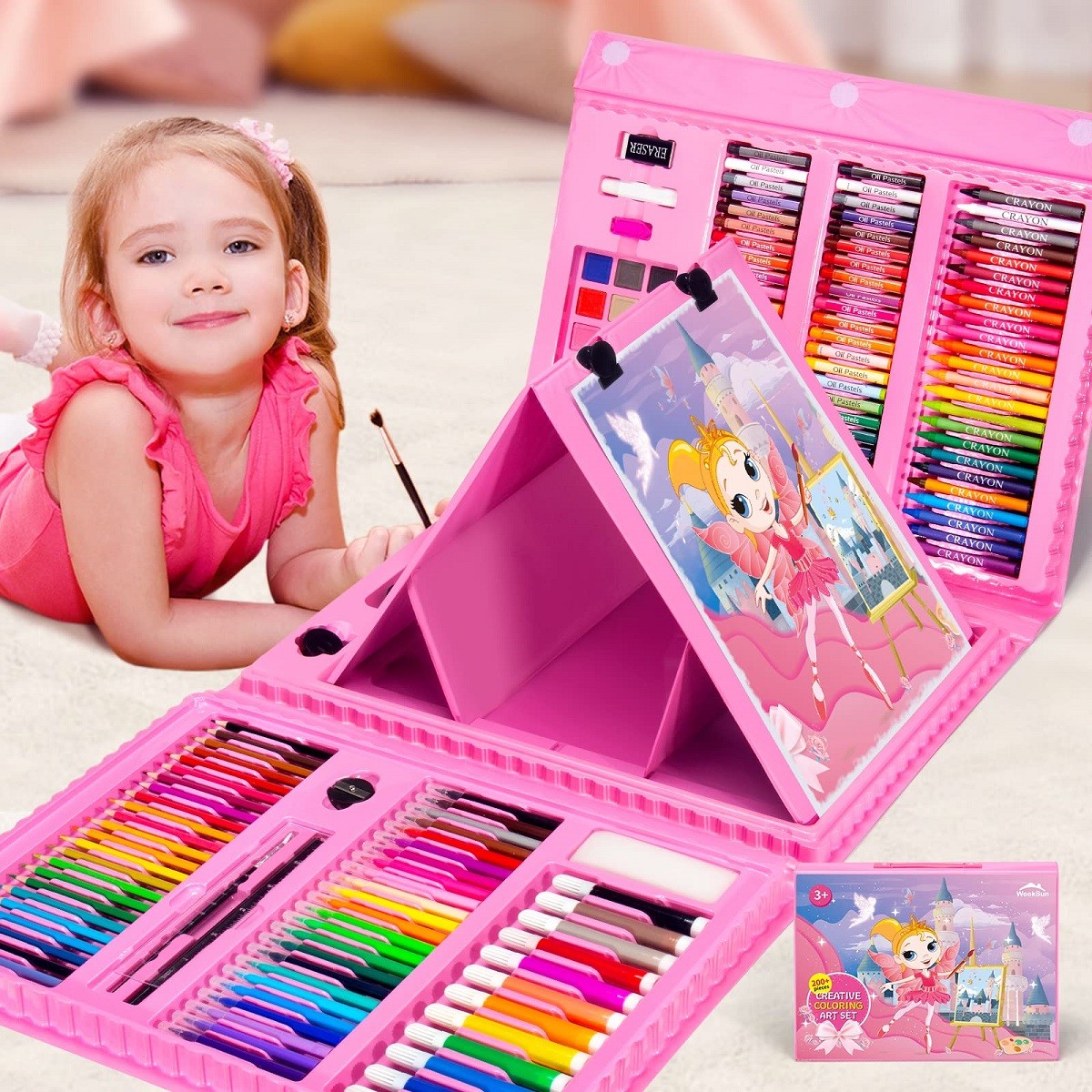 Drawing Art Set Painting For Kids Box Artist -208 Pcs Coloring Supplies Art Kits Great Gift for Kids, Toddlers, Beginners